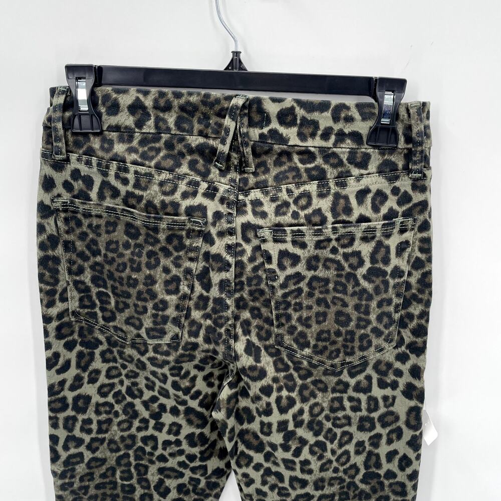 GOOD AMERICAN NWT Good Waist Crop in Sage Leopard Animal Print // 6 - Picture 9 of 11